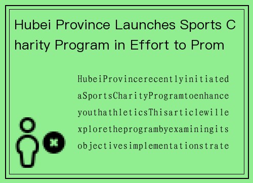Hubei Province Launches Sports Charity Program in Effort to Promote Youth Athletics